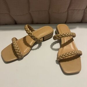 Elegant Tan Braided Women's Sandals